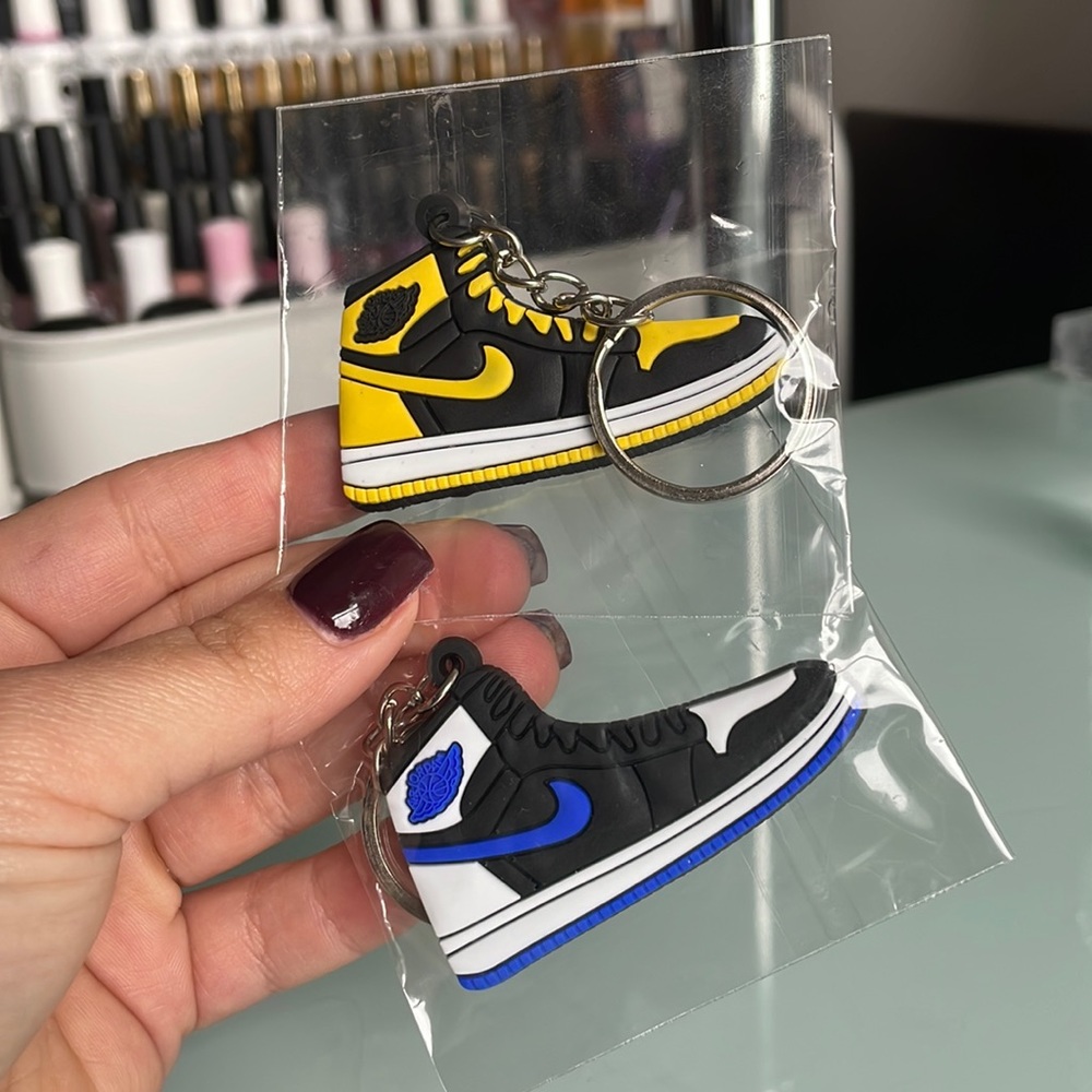 Air Jordan sneaker keychain silver hardware